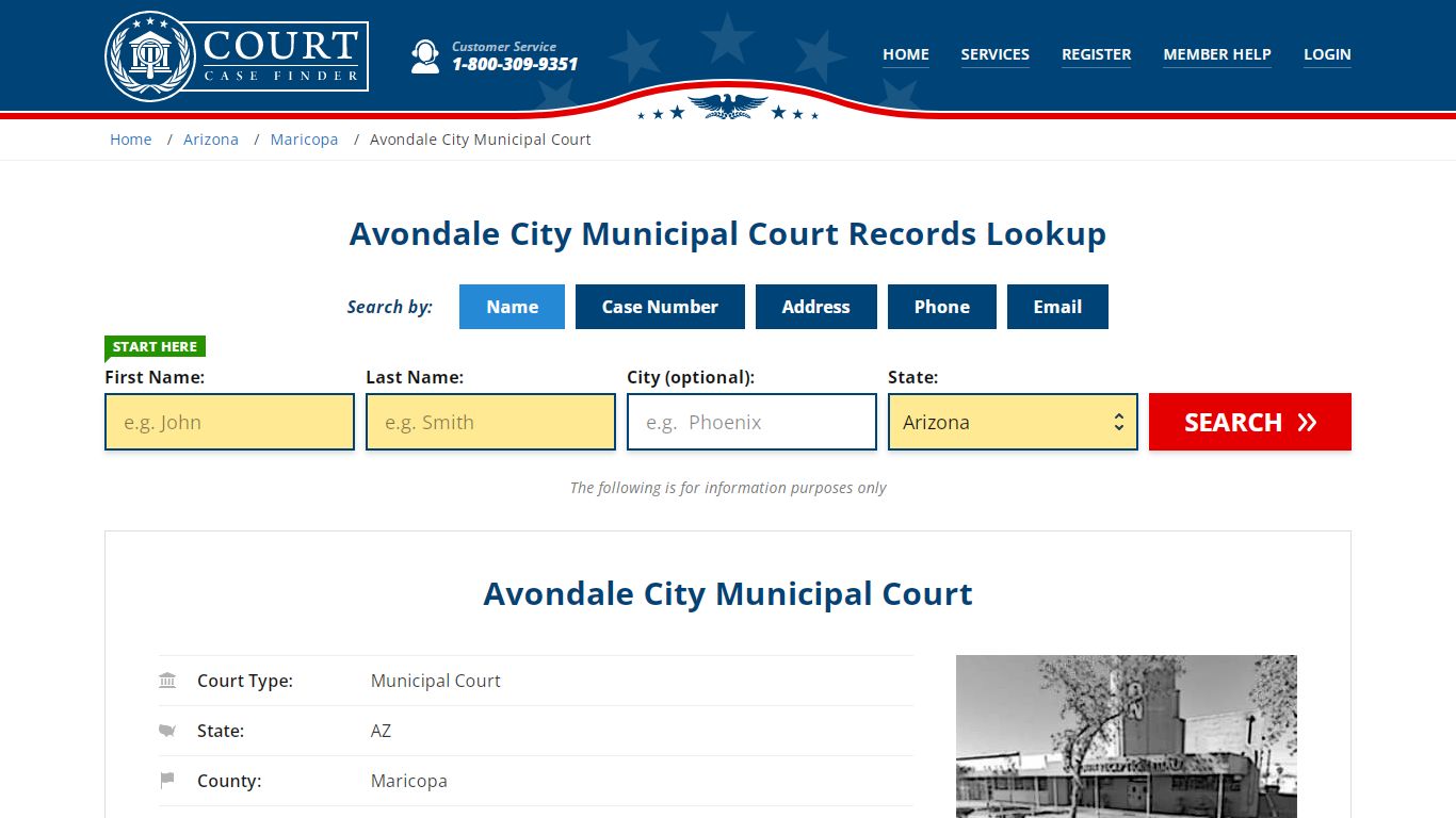 Avondale City Municipal Court Records Lookup - CourtCaseFinder.com